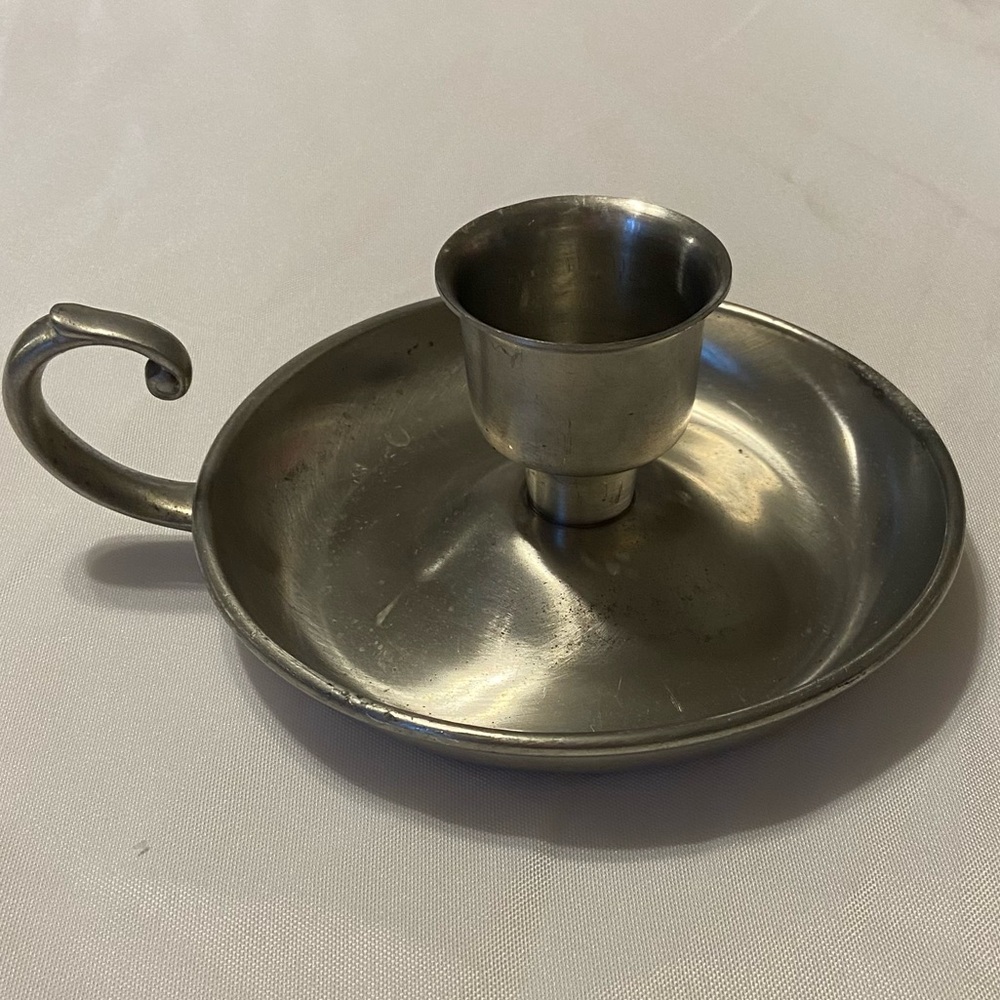 Vintage Silver Candle Holder Preisner Pewter 2052